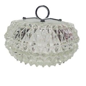 VTG 1978 Indiana Glass 0163 Crystal Diamond Point Boutique Candy Box w Lid 5.5"